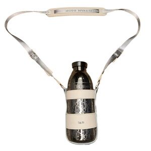 Dior Water Bottle Stainless Steel Shoulder Strap Aqua